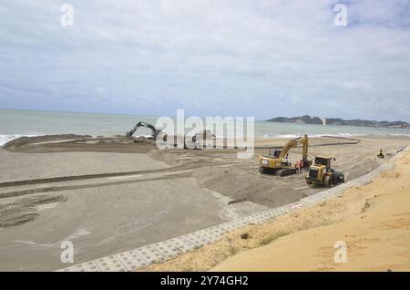 Septembre 27, 2024, Natal, Rio Grande do Norte, Brésil : NATAL (RN), 09/27/2024 - TRAVAUX/Natal HALL/PLAGE - L'hôtel de ville de Natal RN, isole Morro do Careca en raison du risque d'effondrement, les travaux d'agrandissement de la plage de Ponta Negra doivent être livrés dans les 90 jours, l'après-midi de ce vendredi 27 septembre 2024. (Foto : JosÃƒ © Aldenir/Thenews2/Zumapress) (crédit image : © Jose Aldenir/TheNEWS2 via ZUMA Press Wire) USAGE ÉDITORIAL SEULEMENT! Non destiné à UN USAGE commercial ! Banque D'Images