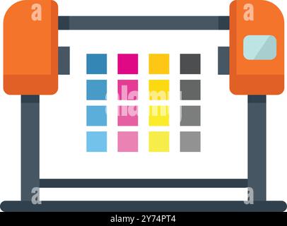 Imprimante grand format utilisant le modèle de couleur cmjn pour l'impression sur différents matériaux Illustration de Vecteur