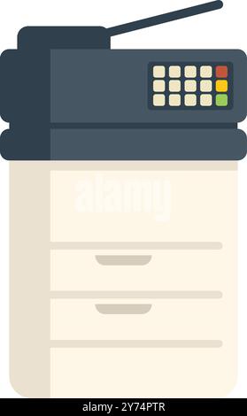 Imprimante de bureau multifonction pour imprimer, numériser et copier des documents, debout sur un bureau Illustration de Vecteur