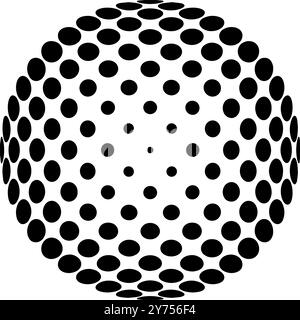 Motif demi-ton rond monochrome isolé sur fond blanc. Illustration vectorielle. Illustration de Vecteur