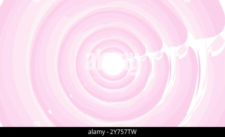 Vague de vortex circulaire abstraite avec dégradé de couleur rose doux. Fond rose pastel cercle concentrique. Illustration de Vecteur