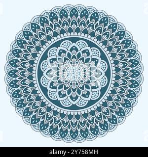 Décoratif coloré floral Mandala Design. Illustration vectorielle d'ornement avec arrière-plan. Illustration de Vecteur