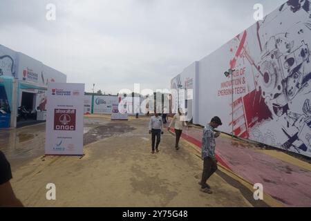 Rajkot, Gujarat, Inde. 27 septembre 2024. Cafétéria, Rajkot machine Tools Show 2024. Crédit : Nasirkhan Davi/Alamy Live News Banque D'Images