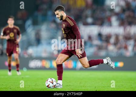 Rome, Italie. 26 septembre 2024. Mario Hermoso de L'AS Roma lors du match de l'UEFA Europa League 2024/25 phase MD1 entre L'AS Roma et l'Athletic Club au Stadio Olimpico le 26 septembre 2024 à Rome, Italie. Crédit : Giuseppe Maffia/Alamy Live News Banque D'Images