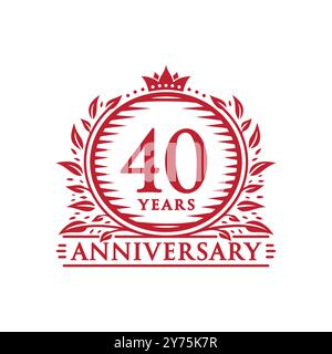 modèle de conception anniversaire célébrant 40 ans. logo du 40e anniversaire. Vecteur et illustration. Illustration de Vecteur