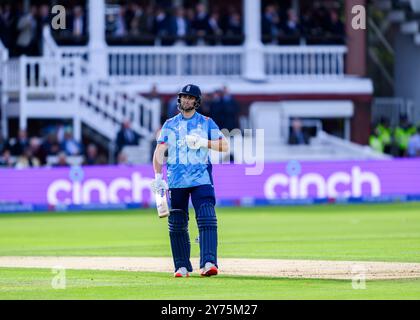 LONDRES, ROYAUME-UNI. 27 septembre, 24. Will Jacks of England en première journée de match lors de England Men vs Australia 4th Metro Bank ODI au Lord's Cricket Ground le vendredi 27 septembre 2024 à LONDRES, ANGLETERRE. Crédit : Taka Wu/Alamy Live News Banque D'Images