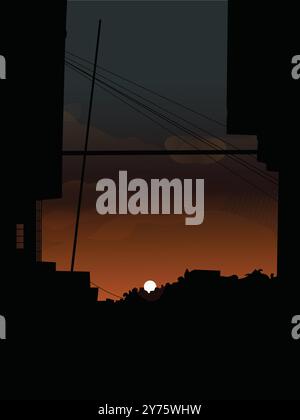 Vecteur d'une belle soirée Illustration de Vecteur