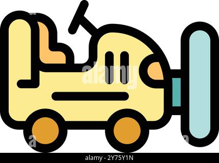 Jouet d'avion jaune de dessin animé avec une hélice, parfait pour illustrer l'enfance, jouer et s'amuser Illustration de Vecteur