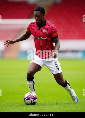 Walsall's Liam Gordon lors du match de Sky Bet League Two au Poundland Bescot Stadium, Walsall. Date de la photo : samedi 28 septembre 2024. Banque D'Images