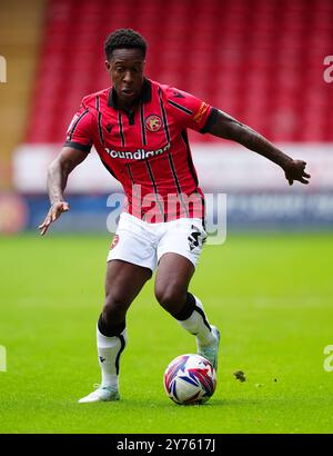 Walsall's Liam Gordon lors du match de Sky Bet League Two au Poundland Bescot Stadium, Walsall. Date de la photo : samedi 28 septembre 2024. Banque D'Images