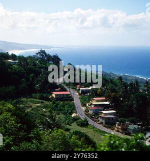 Entlang der malerischen Ostküste von Barbados, um 1985. Banque D'Images