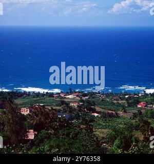 Entlang der malerischen Ostküste von Barbados, um 1985. Banque D'Images