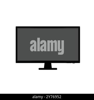Computer-monitor-24-inch Flat Style, Aspect Ratio 16:9 Illustration de Vecteur