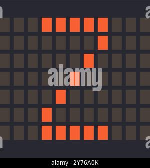 Lettre numérique z, couleur orange LED et un fond sombre, illustration vectorielle Illustration de Vecteur