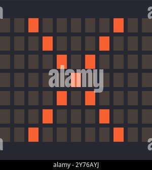 Lettre symbole multipliez la couleur orange LED et un fond sombre, illustration vectorielle Illustration de Vecteur