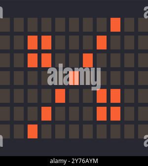 Lettre symbole pourcentage LED orange et fond foncé, illustration vectorielle Illustration de Vecteur