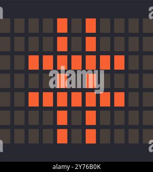 Lettre symbole Hash LED couleur orange et un fond sombre, illustration vectorielle Illustration de Vecteur