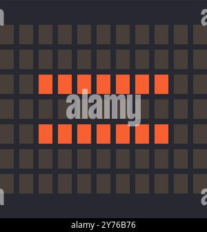 Lettre symbole LED égale couleur orange et un fond sombre, illustration vectorielle Illustration de Vecteur