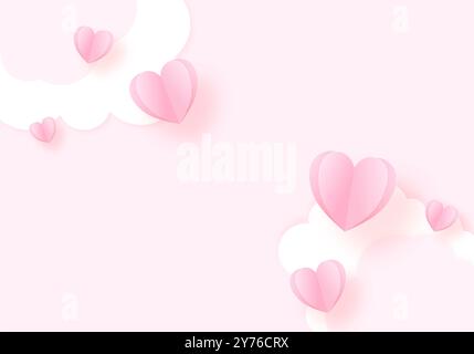 style de papier coupé de fond de saint-valentin Illustration de Vecteur