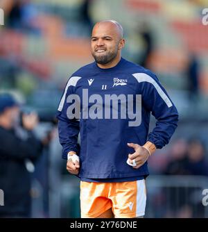 StoneX Stadium, Londres, Royaume-Uni. 28 septembre 2024. Gallagher Premiership Rugby, Saracens versus Sale Sharks ; Tom O'Flaherty de Sale Sharks Credit : action plus Sports/Alamy Live News Banque D'Images