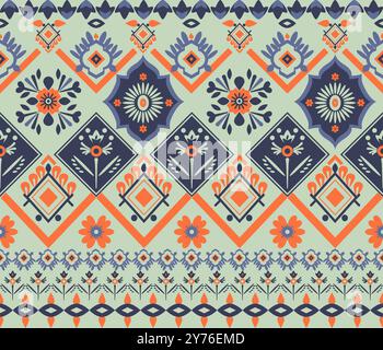 Conception de modèle avec broderie palestinienne traditionnelle dans un style sans couture, conception d'illustration vectorielle Illustration de Vecteur