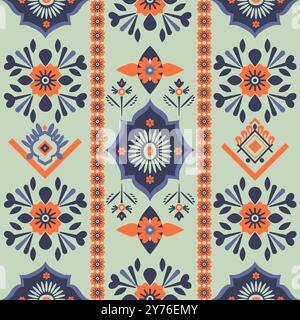 Modèle sans couture avec des motifs traditionnels de broderie palestinienne, conception d'illustration vectorielle Illustration de Vecteur