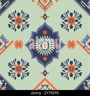 Motif traditionnel palestinien de broderie dans un modèle sans couture, conception d'illustration vectorielle Illustration de Vecteur