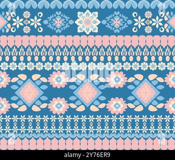 Conception de modèle avec broderie palestinienne traditionnelle dans un style sans couture, conception d'illustration vectorielle Illustration de Vecteur