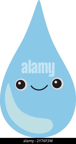 Jolie goutte avec visage souriant Illustration de Vecteur