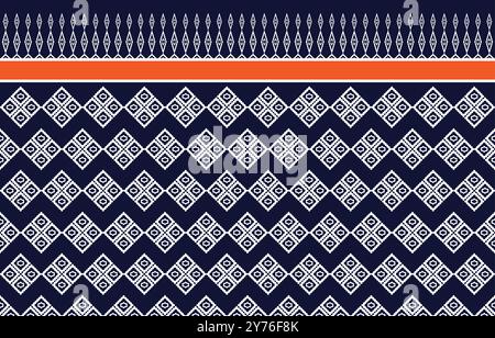 Motif abstrait fond géométrique millésimes point de croix ethnique traditionnel, aztèque africain indien motif indonésien pour tissu imprimé robe c Illustration de Vecteur