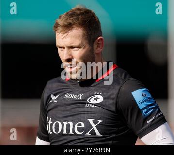 StoneX Stadium, Londres, Royaume-Uni. 28 septembre 2024. Gallagher Premiership Rugby, Saracens versus Sale Sharks ; Elliot Daly of Saracens Credit : action plus Sports/Alamy Live News Banque D'Images