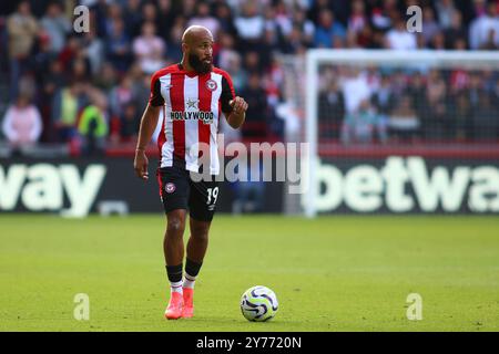 Londres, Royaume-Uni. 28 septembre 2024. Londres, Angleterre, 28 septembre 2024 : Bryan Mbeumo (19 Brentford) lors du match de premier League entre Brentford et West Ham United au Gtech Community Stadium de Londres, Angleterre (Alexander Canillas/SPP) crédit : SPP Sport Press photo. /Alamy Live News Banque D'Images