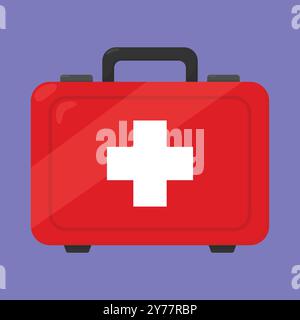 Vecteur d'icône de trousse de premiers soins. vecteur médical de premiers secours. illustration de l'état de la trousse de premiers soins Illustration de Vecteur