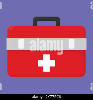 Vecteur d'icône de trousse de premiers soins. vecteur médical de premiers secours. illustration de l'état de la trousse de premiers soins Illustration de Vecteur