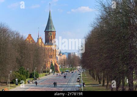 Cathédrale de Kaliningrad, cathédrale de la mère de Dieu et Saint Adalbert, gothique brique, Kaliningrad, Russie, 6 avril 2019, Europe Banque D'Images