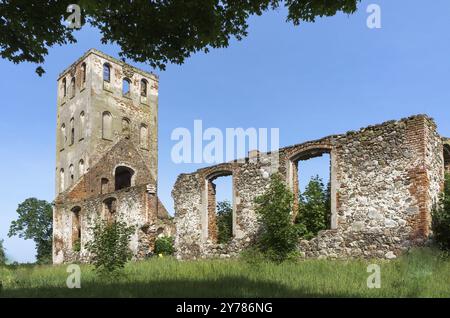 Église de pierre à Yoneykishken. Ruines de l'église prussienne. Russie, région de Kaliningrad, district de Slavsky, village de Timiryazevo, 12 juin, 2020 Banque D'Images