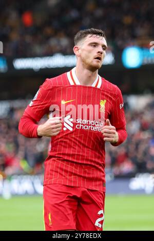 Wolverhampton, Royaume-Uni. 28 septembre 2024. Andrew Robertson de Liverpool lors du match de premier League entre Wolverhampton Wanderers et Liverpool Credit : MI News & Sport /Alamy Live News Banque D'Images