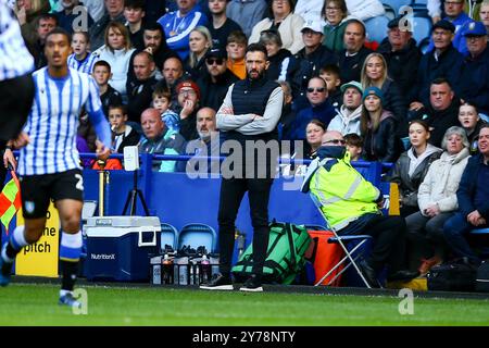 Hillsborough Stadium, Sheffield, Angleterre - 28 septembre 2024 Carlos Corberan Manager de West Bromwich - pendant le match Sheffield Wednesday v West Bromwich Albion, EFL Championship, 2024/25, Hillsborough Stadium, Sheffield, Angleterre - 28 septembre 2024 crédit : Arthur Haigh/WhiteRosePhotos/Alamy Live News Banque D'Images