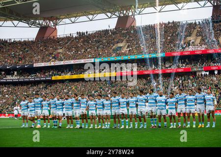 Mbombela, Afrique du Sud. 28 septembre 2024. L'équipe des Pumas pour le match du Championnat de rugby Castle Lager 2024 contre les Springboks au stade de Mbombela crédit : AfriPics.com/Alamy Live News Banque D'Images