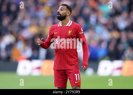 Wolverhampton, Royaume-Uni. 28 septembre 2024. Mohamed Salah de Liverpool lors du match Wolverhampton Wanderers FC contre Liverpool FC English premier League au Molineux Stadium, Wolverhampton, Angleterre, Royaume-Uni le 28 septembre 2024 Credit : Every second Media/Alamy Live News Banque D'Images