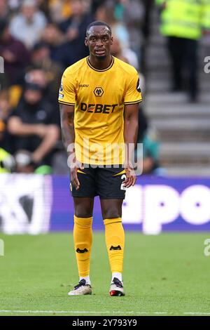 Wolverhampton, Royaume-Uni. 28 septembre 2024. Toti Gomes des Wolverhampton Wanderers lors du match de Wolverhampton Wanderers FC contre Liverpool FC English premier League au Molineux Stadium, Wolverhampton, Angleterre, Royaume-Uni le 28 septembre 2024 Credit : Every second Media/Alamy Live News Banque D'Images