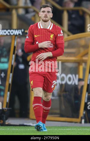 Wolverhampton, Royaume-Uni. 29 septembre 2024. Andrew Robertson de Liverpool lors du match de premier League Wolverhampton Wanderers vs Liverpool à Molineux, Wolverhampton, Royaume-Uni, 28 septembre 2024 (photo par Alfie Cosgrove/News images) à Wolverhampton, Royaume-Uni le 29/09/2024. (Photo par Alfie Cosgrove/News images/SIPA USA) crédit : SIPA USA/Alamy Live News Banque D'Images