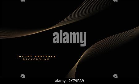 Fond de lignes d'ondulation dorées et noires de luxe Illustration de Vecteur