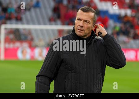 Muenchen, Allemagne. 28 septembre 2024. Lothar Matthaeus vor dem Spiel, FC Bayern Muenchen v. Bayer 04 Leverkusen, Fussball, Bundesliga, 5. Spieltag, saison 24/25, 28.09.2024, LA RÉGLEMENTATION DFL INTERDIT TOUTE UTILISATION DE PHOTOGRAPHIES COMME SÉQUENCES D'IMAGES, Foto : Eibner-Pressefoto/Jenni Maul crédit : dpa/Alamy Live News Banque D'Images