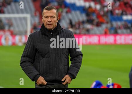 Muenchen, Allemagne. 28 septembre 2024. Lothar Matthaeus vor dem Spiel, FC Bayern Muenchen v. Bayer 04 Leverkusen, Fussball, Bundesliga, 5. Spieltag, saison 24/25, 28.09.2024, LA RÉGLEMENTATION DFL INTERDIT TOUTE UTILISATION DE PHOTOGRAPHIES COMME SÉQUENCES D'IMAGES, Foto : Eibner-Pressefoto/Jenni Maul crédit : dpa/Alamy Live News Banque D'Images