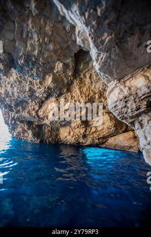 Grottes bleues, agios Nikolaos, Skinari, Zante, Zakynthos, Grèce Banque D'Images