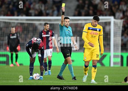 Antonio Rapuano (arbitre) lors de la série A italienne match entre Bologne 1-1 Atalanta au stade Renato Dallara le 28 septembre 2024 à Bologne, Italie. (Photo de Maurizio Borsari/AFLO) Banque D'Images