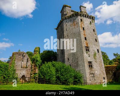 Tours elfiques, forteresse Largoet, Elven, Morbihan, France Banque D'Images