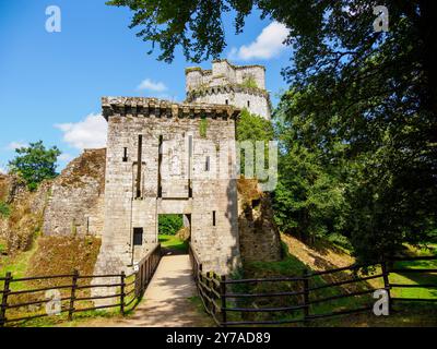 Tours elfiques, forteresse Largoet, Elven, Morbihan, France Banque D'Images