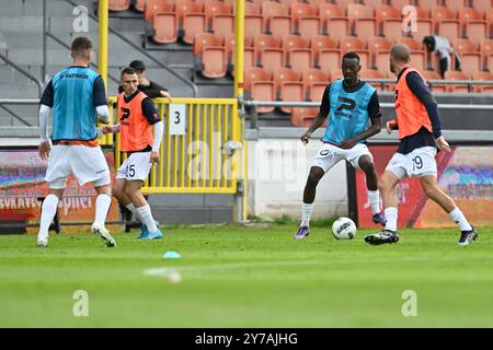 Seraing, Belgique. 29 septembre 2024. Les joueurs de Liège photographiés avant un match de football entre le RFC Seraing et le RFC Liège, dimanche 29 septembre 2024 à Seraing, au jour 6 de la deuxième division 2024-2025 'Challenger Pro League' 1B du championnat belge. BELGA PHOTO JOHAN Eyckens crédit : Belga News Agency/Alamy Live News Banque D'Images